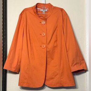Coldwater Creek Button Down Jacket Size W20 / 2XL Sunkissed Tangerine Orange